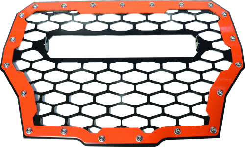 ModQuad - ModQuad Front Grill without 10in. Light Bar - Black/Orange - RZR-FGL-T-OR