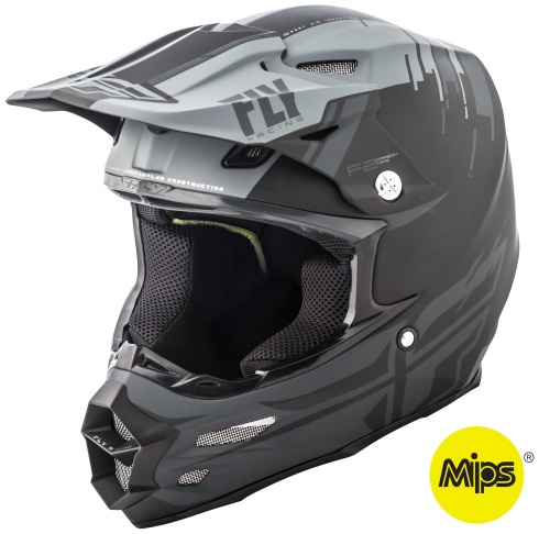 Fly Racing - Fly Racing F2 Carbon Forge MIPS Helmet - 73-4230-9-2X - Matte Gray/Black - 2XL