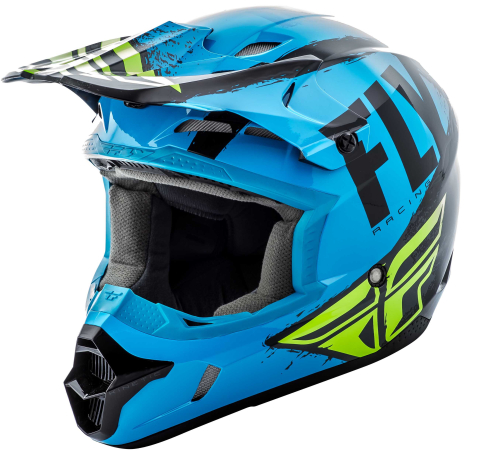 Fly Racing - Fly Racing Kinetic Burnish Helmet  - 73-3393-9-2X - Blue/Black/Hi-Vis - 2XL