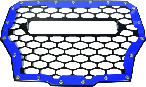 ModQuad - ModQuad Front Grill without 10in. Light Bar - Black/Blue - RZR-FGL-T-BL