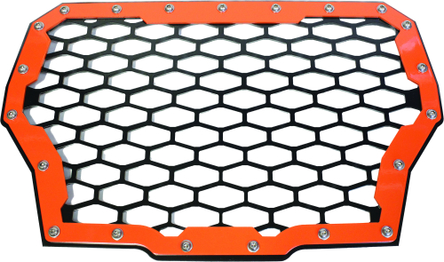 ModQuad - ModQuad Front Grill - 2 Panel - Black/Orange - RZR-FG-T-OR