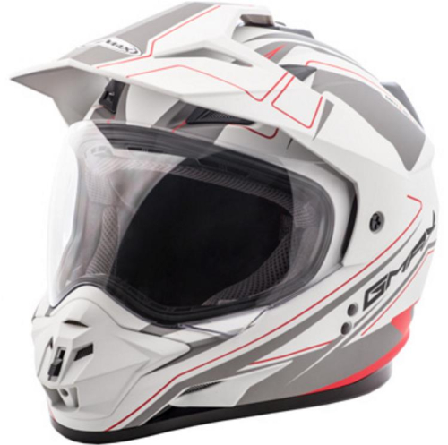 G-Max - G-Max GM11D Dual Sport Expedition Helmet - G5112433 TC-15 - Flat White/Red - X-Small
