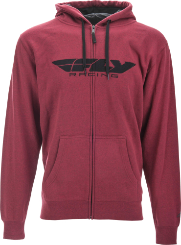 Fly Racing - Fly Racing Corperate Zip-Up Hoody  - 354-01992X - Burgandy/Heather - 2XL