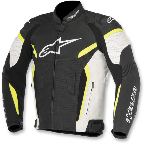 Alpinestars - Alpinestars GP Plus R Airflow Leather Jacket V2 - 3100617-125-48 - Black/White/Yellow Fluo - 38