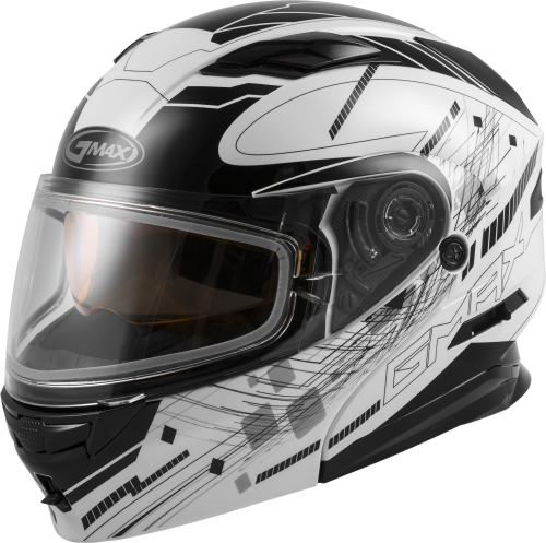 G-Max - G-Max MD-01S Wired Helmet - G2014606 TC-15 - Black/White - Large
