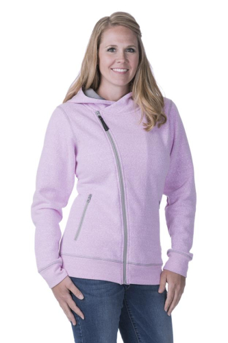 DSG - DSG Diagonal Zip Womens Hoody - 35690 - Pink Heather - X-Small