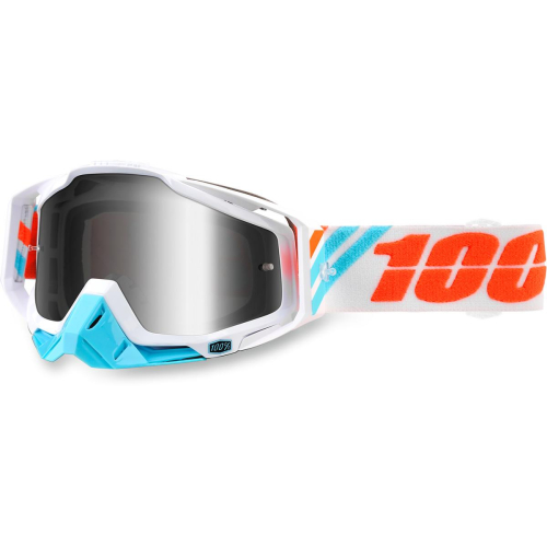 100% - 100% Racecraft Calculus Goggles - 50110-205-02 - Calculus Ice/White/Sky Blue/Orange / Silver Lens - OSFM