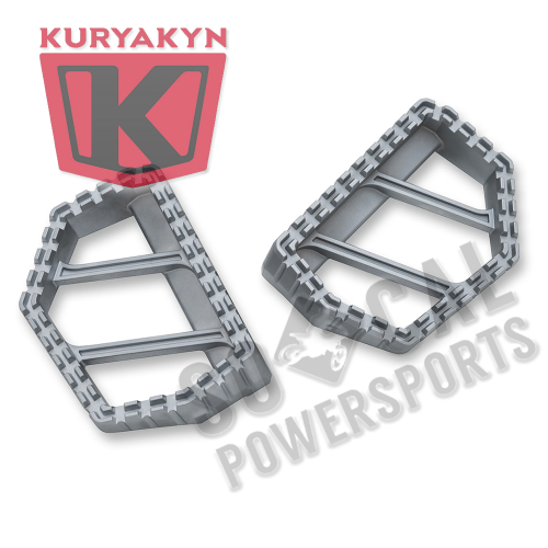 Kuryakyn - Kuryakyn Riot Mini Floorboards - Bead-Blasted Silver - 3596