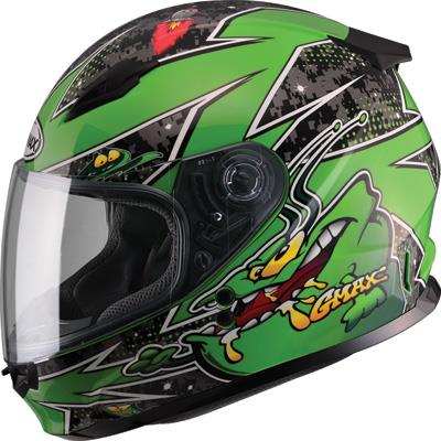 G-Max - G-Max GM49Y Alien Youth Helmet - G7496220 TC-3 - Black/Green - Small