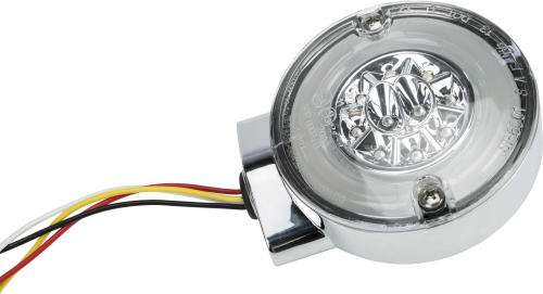 HardDrive - HardDrive Halo LED Turn/Stop Signal - Amber/Red LED with Chrome Housing and Clear Lens - 164502