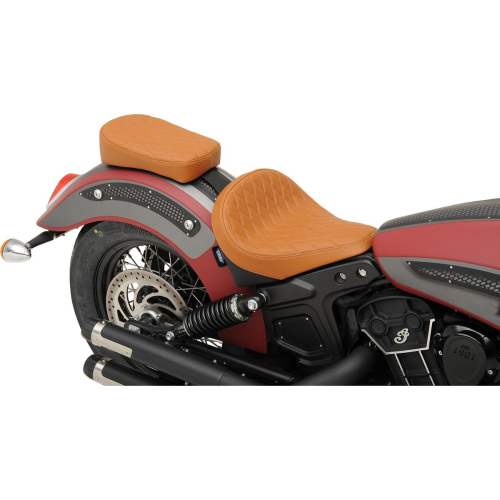 Drag Specialties - Drag Specialties Bobber-Style Rear Solo Seat - 11-1/2in L x 8in W - Diamond Stitch - Brown - 0810-1994