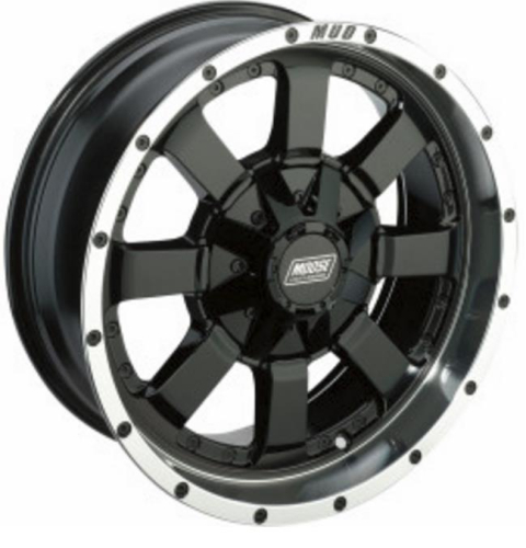 Moose Utility - Moose Utility 420X ATV/UTV Front/Rear Wheel - 17x7 - 4+3 Offset - 4/156 - Machined Black - 0230-0848
