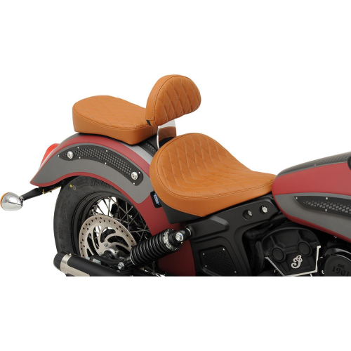 Drag Specialties - Drag Specialties Backrest Pad - Diamond Stitch - Brown - 0822-0318