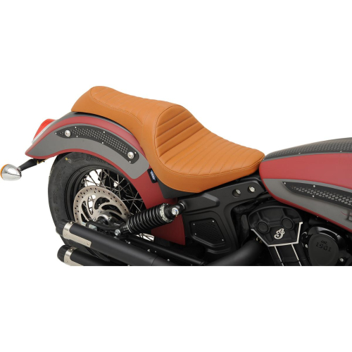 Drag Specialties - Drag Specialties Caballero Seat - Classic Stitch - Brown - 0810-1998