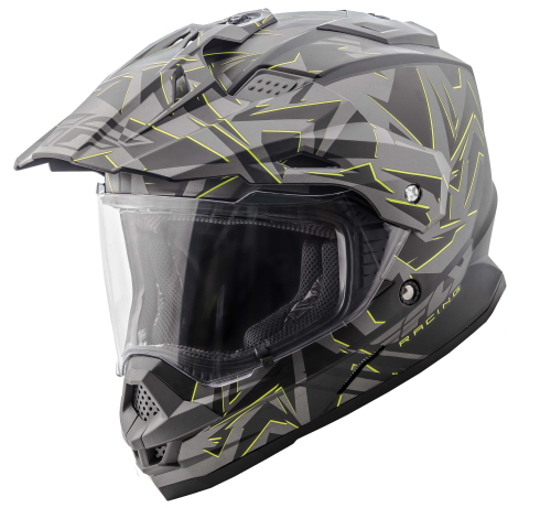 Fly Racing - Fly Racing Trekker Nova Helmet - 73-7015XS - Gray/Hi-Vis Yellow - X-Small