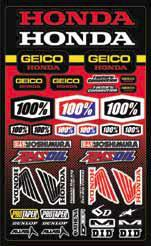 100% - 100% Geico Honda Decal Sheet - 70009-001-01