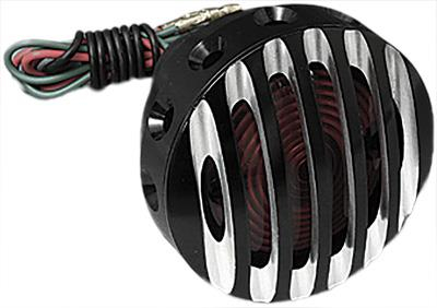 West-Eagle Motorcycle Products - West-Eagle Motorcycle Products Grill Tail Light - Black w/ Aluminum Accents - 5905-BAB