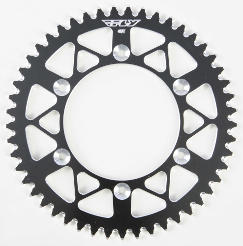 Fly Racing - Fly Racing Aluminum Rear Sprocket - Black - 49T - 316-49 BLK