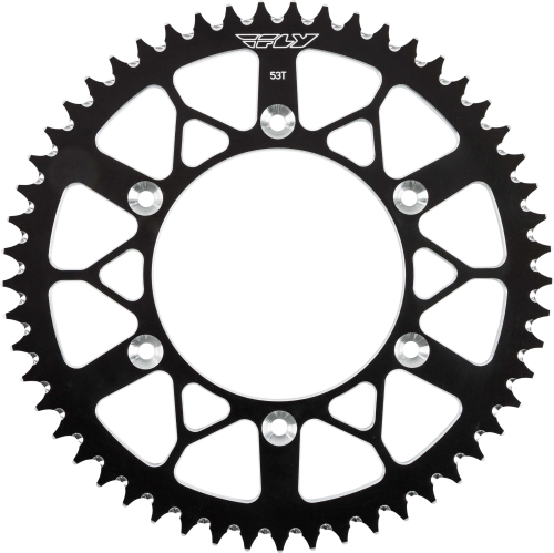 Fly Racing - Fly Racing Aluminum Rear Sprocket - Black - 53T - 225-53 BLK