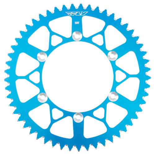 Fly Racing - Fly Racing Aluminum Rear Sprocket - Blue - 53T - 208-53 BLU