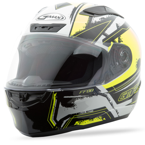 G-Max - G-Max FF88 X-Star Helmet - G1881683 TC-24 - White/Hi-Vis Yellow - X-Small