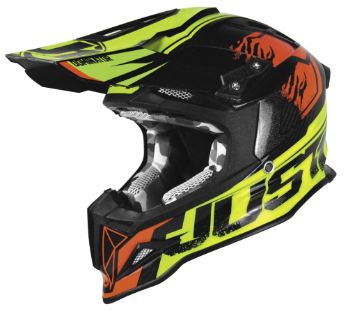 Just 1 - Just 1 J12 Dominator Helmet - 606323019704102 - Lime/Red - X-Small