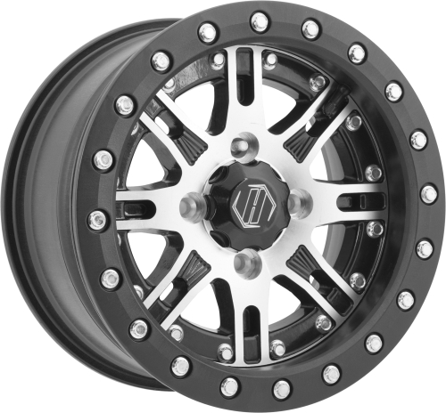 Hiper Wheel - Hiper Wheel Desert Rat Wheel - 14x10 - 5+5 Offset - 4/110 - Machined - 1410-YDRCM-55-SBL-B