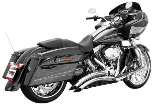 Freedom Performance - Freedom Performance Sharp Curve Radius Exhaust System - Chrome with Scallop Cut - HD00645