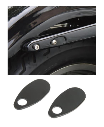 West-Eagle Motorcycle Products - West-Eagle Motorcycle Products Universal Rear Turn Signal Block Off Plates - H1008-BK