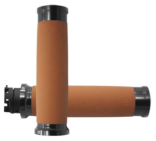 Avon Grips - Avon Grips Custom Contour Grips - Anodized Black/Tan - MT-IN-CC-86-TAN