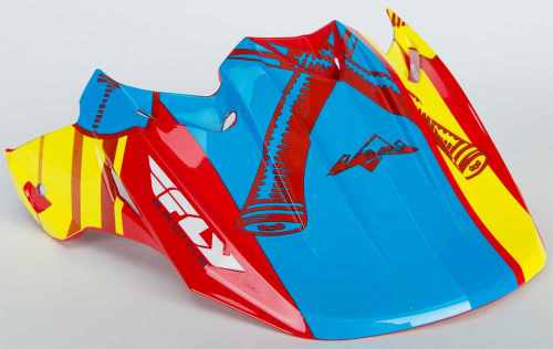 Fly Racing - Fly Racing Visor for HMK F2 Cross Helmets - Red/Blue/Yellow - 73-48401