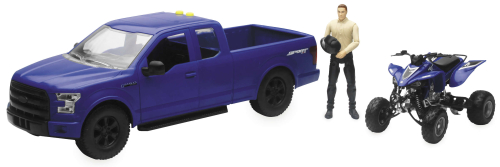 New Ray Toys - New Ray Toys 1:14 Scale Blue F-150 Truck with Yamaha YZ450F ATV - 02206B