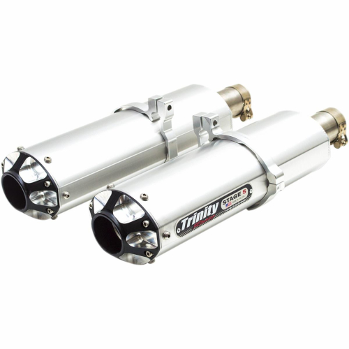 Trinity Racing - Trinity Racing Stage 5 Dual Slip-Ons - Brushed Muffler - TR4102S