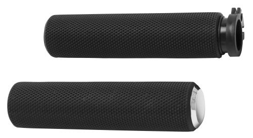 Arlen Ness - Arlen Ness Fusion Series Grips - Knurled Rubber - Chrome - M-1344