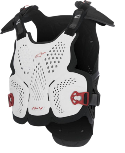 Alpinestars - Alpinestars A-4 Chest Protector - 6701517213ML - White/Red - Md-Lg