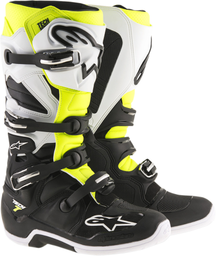 Alpinestars - Alpinestars Tech 7 Enduro Boots - 201211412512 - Black/White/Yellow Fluorescent - 12