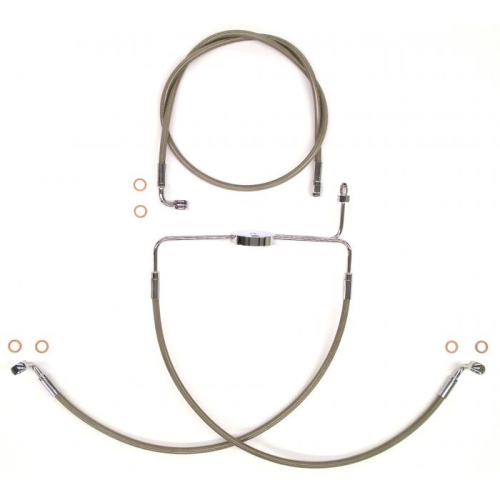 Magnum - Magnum Clear Coated XR Stainless Front Brakeline Kit - 19in. Upper Brake Length - SSC131219