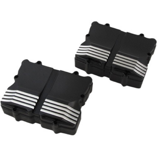 Kens Factory - Kens Factory Vanquish Rocker Box Covers - Black Anodized Machine Cut - 8102