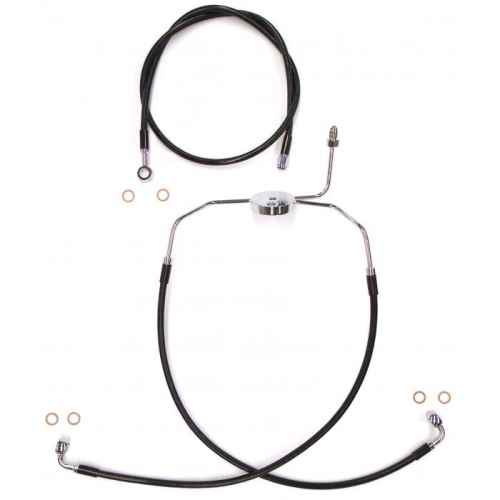 Magnum - Magnum Black Coated XR Stainless Front Brakeline Kit - 33in. Upper Brake Length - SBC130533
