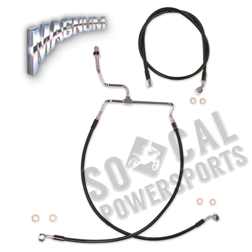 Magnum - Magnum Black Coated XR Stainless Front Brakeline Kit - 29in. Upper Brake Length - SBC131329
