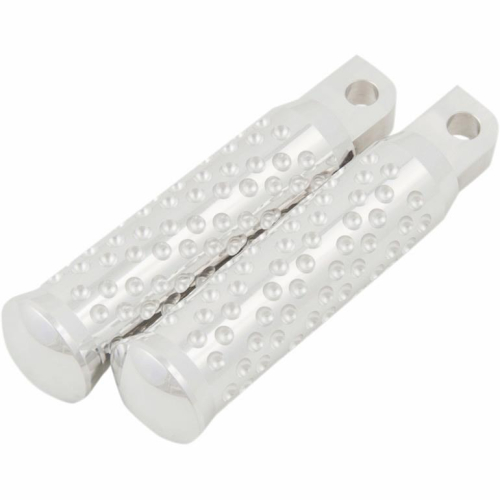 Kens Factory - Kens Factory Spiral Dimpled Male Mount Passenger Footpegs - Polished - 5004
