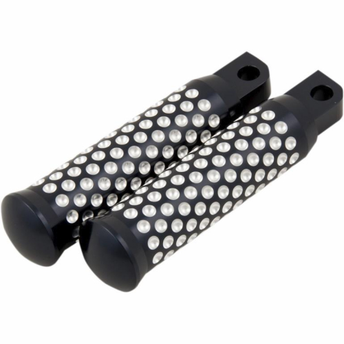 Kens Factory - Kens Factory Dimpled Male Mount Passenger Footpegs - Black Machine - 5011