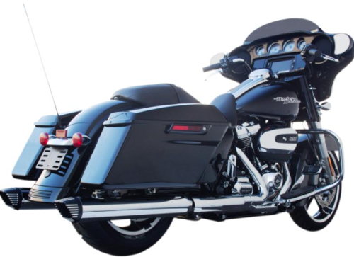 FireBrand - FireBrand Baritone 4in. Slip-On Muffler - Chrome w/ Contrast End Caps - 101021