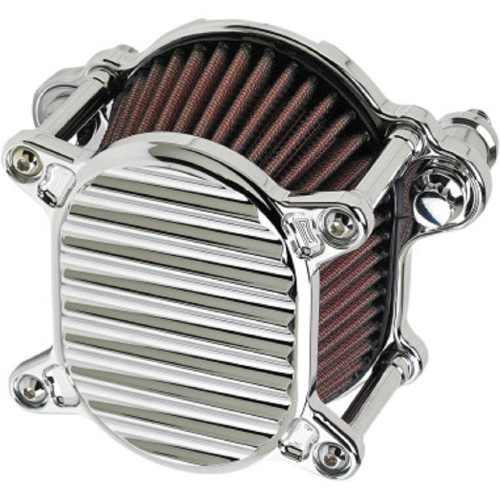 Joker Machine - Joker Machine Omega Air Cleaner Assembly - Finned - Chrome - 102403