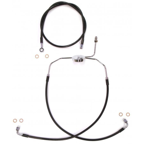 Magnum - Magnum Black Coated XR Stainless Front Brakeline Kit - 19in. Upper Brake Length - SBC130719