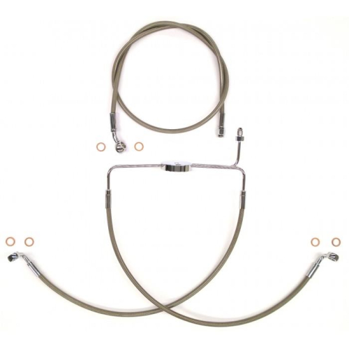 Magnum - Magnum Clear Coated XR Stainless Front Brakeline Kit - 23in. Upper Brake Length - SSC131023