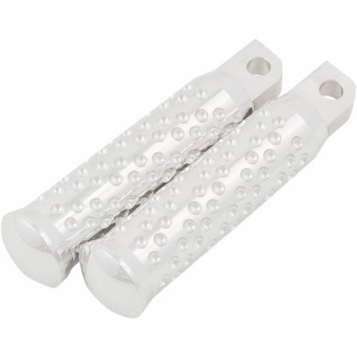 Kens Factory - Kens Factory Spiral Dimpled Male Mount Drive Footpegs - Polished - 5003