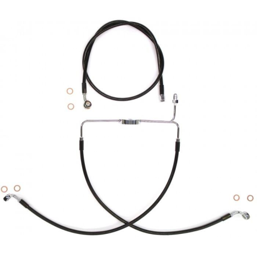 Magnum - Magnum Black Coated XR Stainless Front Brakeline Kit - 23in. Upper Brake Length - SBC131023