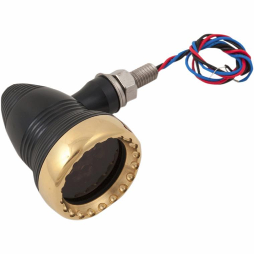 Kens Factory - Kens Factory Neo-Fusion LED Marker Light - Machine Black with Brass Ring - 11009