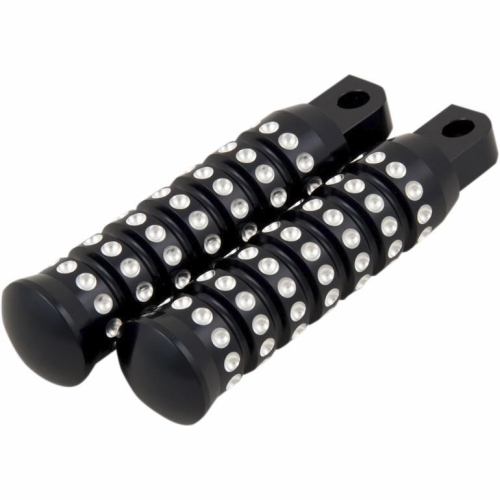 Kens Factory - Kens Factory Ribbed Male Mount Passenger Footpegs - Black Machined - 5015